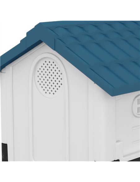 PawHut Plastic Dog Kennel with Windows, for Garden Patio, Miniature and Small Dogs, 80 x 69 x 76cm - Blue - pic 142362 | FastDaddyshop
