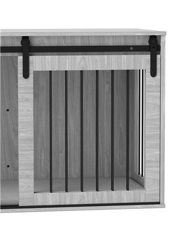 PawHut 118cm Dog Crate Furniture with Removable Cushion for Extra Large Dogs - Grey
