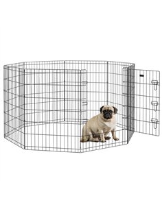 PawHut 8 Panel DIY Dog Pen with Door, for Dogs, Small Animals, Indoor/Outdoor Use, 91cm High