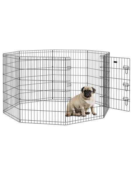 PawHut 8 Panel DIY Dog Pen with Door, for Dogs, Small Animals, Indoor/Outdoor Use, 91cm High - pic 142427 | FastDaddyshop