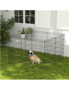 PawHut 8 Panel DIY Dog Pen with Door, for Dogs, Small Animals, Indoor/Outdoor Use, 91cm High 2