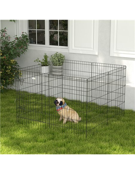 PawHut 8 Panel DIY Dog Pen with Door, for Dogs, Small Animals, Indoor/Outdoor Use, 91cm High - pic 142428 | FastDaddyshop