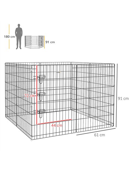 PawHut 8 Panel DIY Dog Pen with Door, for Dogs, Small Animals, Indoor/Outdoor Use, 91cm High - pic 142429 | FastDaddyshop