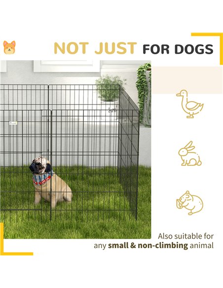 PawHut 8 Panel DIY Dog Pen with Door, for Dogs, Small Animals, Indoor/Outdoor Use, 91cm High - pic 142431 | FastDaddyshop