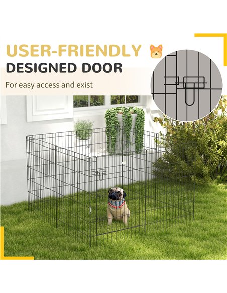 PawHut 8 Panel DIY Dog Pen with Door, for Dogs, Small Animals, Indoor/Outdoor Use, 91cm High - pic 142433 | FastDaddyshop