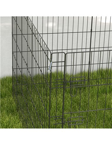 PawHut 8 Panel DIY Dog Pen with Door, for Dogs, Small Animals, Indoor/Outdoor Use, 91cm High
