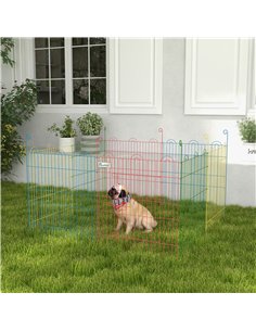 PawHut Pet Playpen Crate, with Eight Panels, Door, for Indoors and Outdoors, 60H x Φ156cm 2