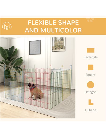 PawHut Pet Playpen Crate, with Eight Panels, Door, for Indoors and Outdoors, 60H x Φ156cm - pic 142440 | FastDaddyshop