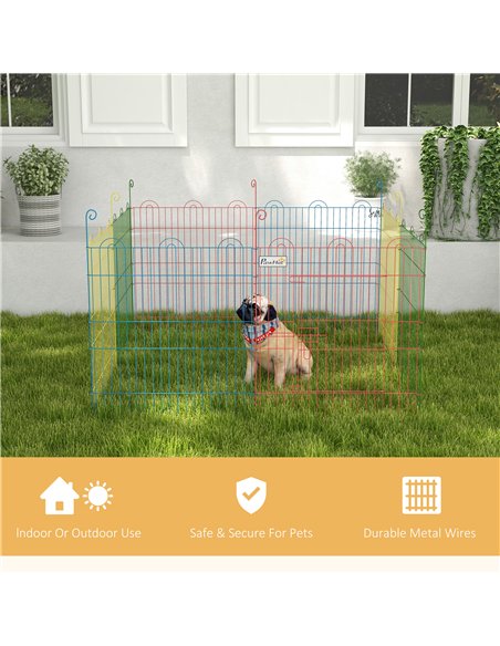 PawHut Pet Playpen Crate, with Eight Panels, Door, for Indoors and Outdoors, 60H x Φ156cm - pic 142442 | FastDaddyshop