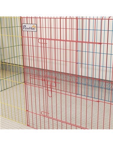 PawHut Pet Playpen Crate, with Eight Panels, Door, for Indoors and Outdoors, 60H x Φ156cm