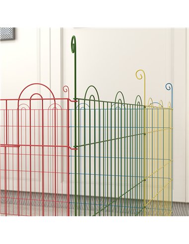 PawHut Pet Playpen Crate, with Eight Panels, Door, for Indoors and Outdoors, 60H x Φ156cm