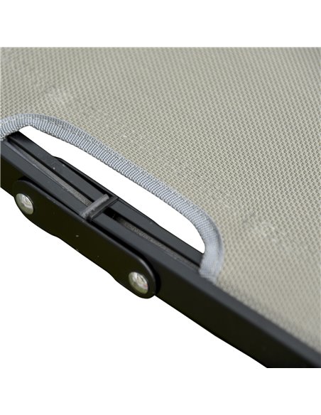Outsunny Set of 2 S-shaped Foldable Sun Lounger, Khaki - pic 14246 | FastDaddyshop