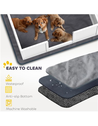 PawHut Whelping Box for Dogs with Whelping Pad, Adjustable Entrance, Non-slip Foot Pads, for Medium Dogs, 100 x 96cm