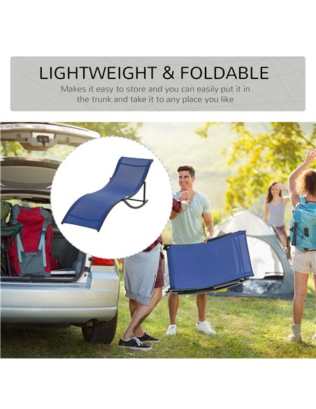 Outsunny Set of 2 S-shaped Foldable Lounge Chair Sun Lounger Reclining Outdoor Chair for Patio Beach Garden Blue - pic 14251 | FastDaddyshop