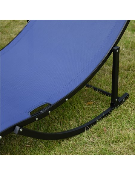 Outsunny Set of 2 S-shaped Foldable Lounge Chair Sun Lounger Reclining Outdoor Chair for Patio Beach Garden Blue - pic 14254 | FastDaddyshop
