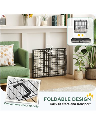 PawHut Foldable Dog Crate with Two Doors with Tray, Soft Cushion, for Extra Small Dogs, 60 x 40 x 50, Black