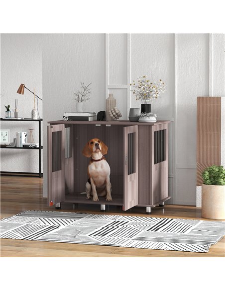 PawHut Dog Crate Table for Medium and Large Dogs with Magnetic Door for Indoor Use, 95 x 55 x 75 cm, Purple - pic 142608 | FastDaddyshop