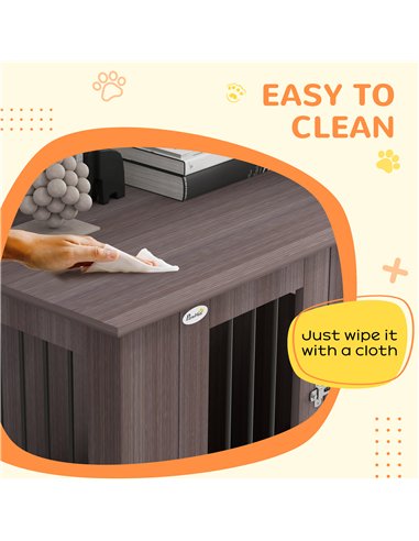 PawHut Dog Crate Table for Medium and Large Dogs with Magnetic Door for Indoor Use, 95 x 55 x 75 cm, Purple