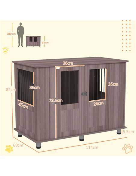 PawHut Dog Crate Table for Medium and Large Dogs with Magnetic Door for Indoor Use, 116 x 60 x 87 cm, Purple - pic 142618 | FastDaddyshop