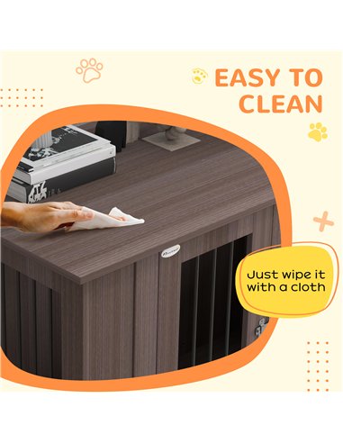 PawHut Dog Crate Table for Medium and Large Dogs with Magnetic Door for Indoor Use, 116 x 60 x 87 cm, Purple