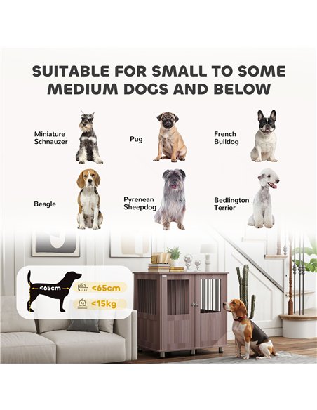 PawHut Dog Crate Table for Medium and Large Dogs with Magnetic Door for Indoor Use, 85 x 55 x 75 cm, Purple - pic 142639 | FastDaddyshop