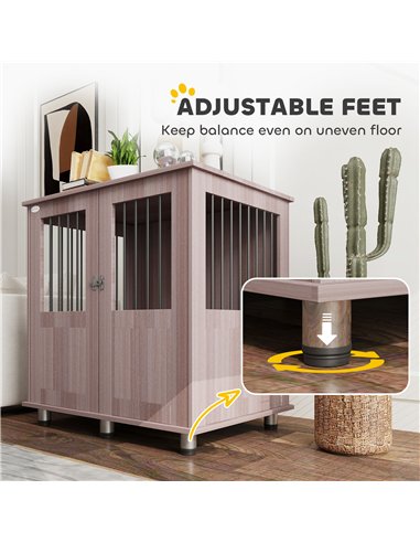 PawHut Dog Crate Table for Medium and Large Dogs with Magnetic Door for Indoor Use, 85 x 55 x 75 cm, Purple