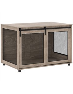 PawHut Dog Crate Furniture with Sliding Door for Extra Large Dogs, 118 x 75.5 x 82cm, Walnut Brown