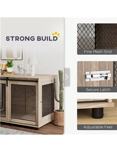 PawHut Dog Crate Furniture with Sliding Door for Extra Large Dogs, 118 x 75.5 x 82cm, Walnut Brown