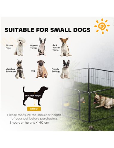 PawHut 6 Panels Dog Playpen, Portable Detachable Puppy Pen with Door, for Small Dogs, 60cm High, Black