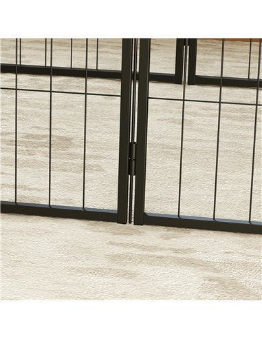 PawHut 6 Panels Dog Playpen, Portable Detachable Puppy Pen with Door, for Small Dogs, 60cm High, Black