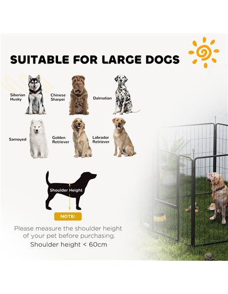 PawHut 6 Panels Dog Playpen, Portable Detachable Puppy Pen with Door, for Large Dogs, 100cm High, Black - pic 142739 | FastDaddyshop