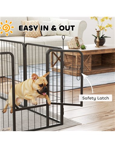 PawHut 12 Panels Heavy Duty Dog Playpen with Doors, for Small Dogs, 60cm High, Black