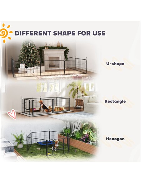 PawHut 7 Panel Dog Whelping Box, Dog Playpen with Washable Whelping Pads, Windproof Fabric, for Small and Medium Dogs - pic 142755 | FastDaddyshop