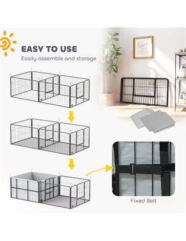 PawHut 7 Panel Dog Whelping Box, Dog Playpen with Washable Whelping Pads, Windproof Fabric, for Small and Medium Dogs