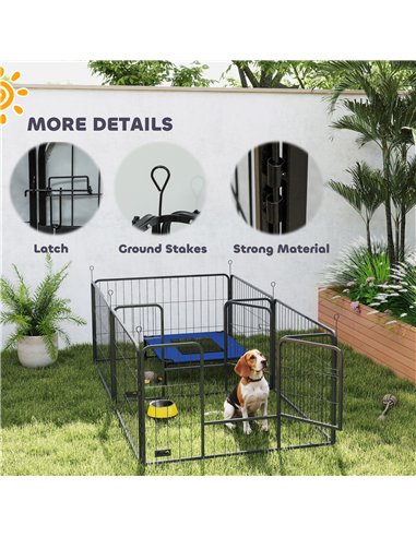 PawHut 7 Panel Dog Whelping Box, Dog Playpen with Washable Whelping Pads, Windproof Fabric, for Small and Medium Dogs