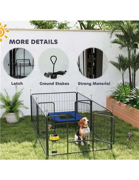 PawHut 7 Panel Dog Whelping Box, Dog Playpen with Washable Whelping Pads, Windproof Fabric, for Small and Medium Dogs - pic 142759 | FastDaddyshop