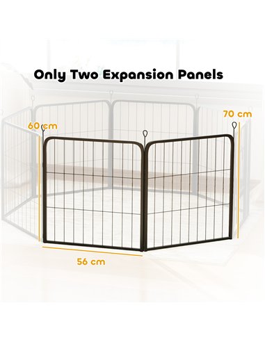 PawHut 2 Piece Dog Pen Expansion Pack for 60cm High Animal Pen with 3 Connecting Stakes