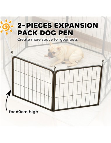 PawHut 2 Piece Dog Pen Expansion Pack for 60cm High Animal Pen with 3 Connecting Stakes