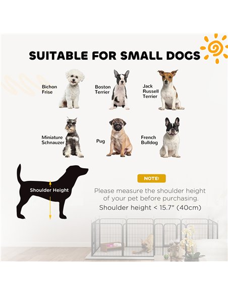 PawHut 2 Piece Dog Pen Expansion Pack for 60cm High Animal Pen with 3 Connecting Stakes - pic 142765 | FastDaddyshop