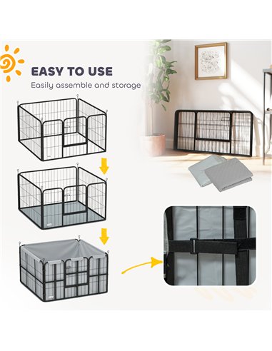 PawHut Steel Dog Whelping Box with Washable Whelping Pad, Windproof Cloth, for Small & Medium Dogs, 102 x 102 x 60cm