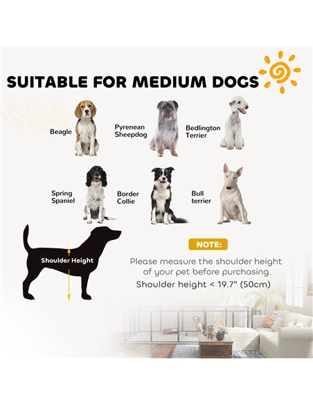 PawHut 12 Panels Heavy Duty Dog Playpen with Doors, for Medium Dogs, 80cm High, Black - pic 142784 | FastDaddyshop