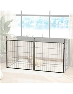 PawHut 2 Piece Dog Pen Expansion Pack for 80cm High Pet Playpen with 3 Stakes, for Small and Medium Dogs 2