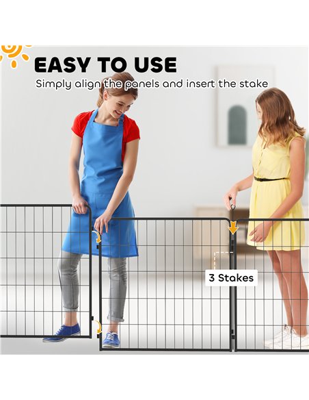 PawHut 2 Piece Dog Pen Expansion Pack for 80cm High Pet Playpen with 3 Stakes, for Small and Medium Dogs - pic 142791 | FastDaddyshop
