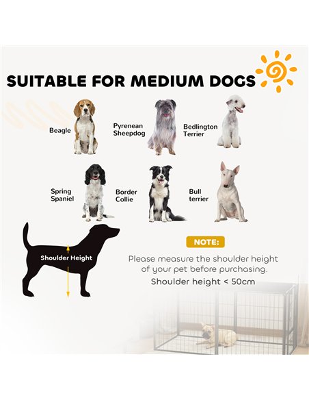 PawHut 2 Piece Dog Pen Expansion Pack for 80cm High Pet Playpen with 3 Stakes, for Small and Medium Dogs - pic 142792 | FastDaddyshop