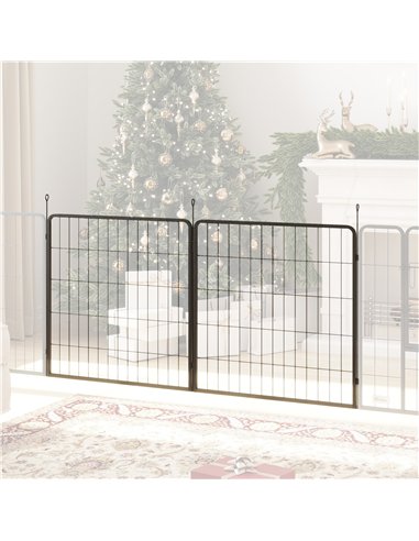 PawHut 2 Piece Dog Pen Expansion Pack for 80cm High Pet Playpen with 3 Stakes, for Small and Medium Dogs