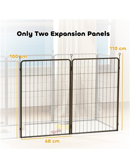 PawHut 2 Piece Dog Pen Expansion Pack for 100cm High Animal Pen with 3 Connecting Stakes - pic 142798 | FastDaddyshop