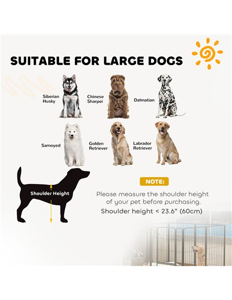 PawHut 2 Piece Dog Pen Expansion Pack for 100cm High Animal Pen with 3 Connecting Stakes - pic 142801 | FastDaddyshop