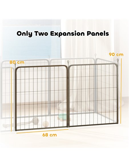 PawHut 2 Piece Dog Pen Expansion Pack for 80cm High Animal Pen with 3 Connecting Stakes - pic 142807 | FastDaddyshop