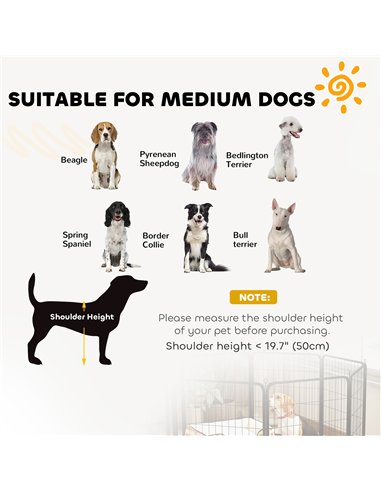 PawHut 2 Piece Dog Pen Expansion Pack for 80cm High Animal Pen with 3 Connecting Stakes