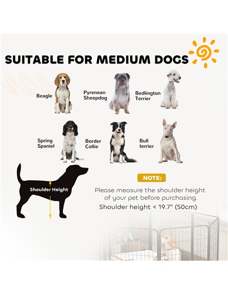 PawHut 2 Piece Dog Pen Expansion Pack for 80cm High Animal Pen with 3 Connecting Stakes - pic 142810 | FastDaddyshop